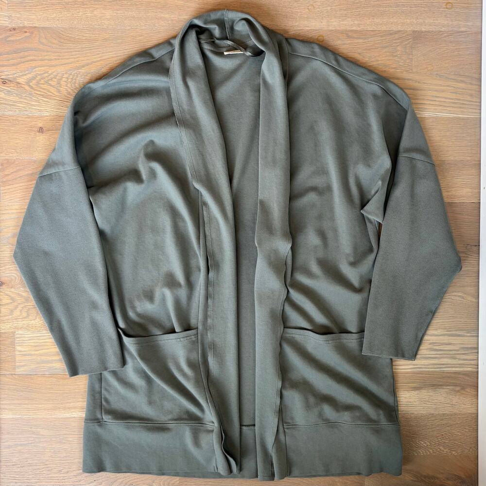 Pact Organic Cotton Airplane Wrap Open Cardigan Sage Green Womens Size XL/XXL - Picture 11 of 11